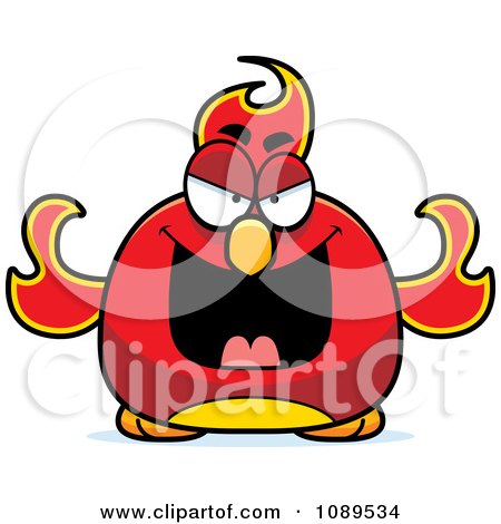 Clipart Chubby Evil Phoenix Fire Bird - Royalty Free Vector Illustration by Cory Thoman