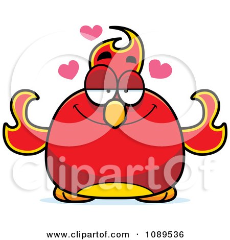 Clipart Chubby Infatuated Phoenix Fire Bird - Royalty Free Vector Illustration by Cory Thoman