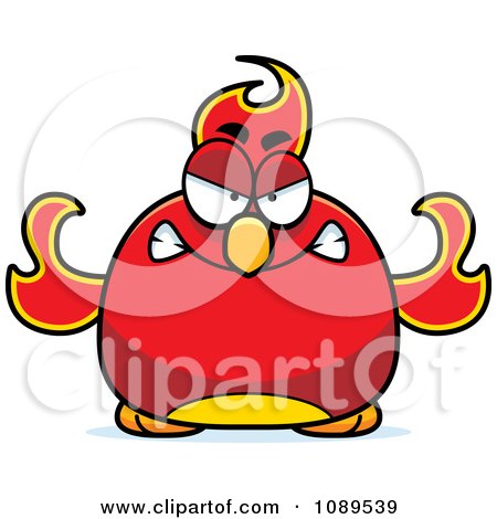 Clipart Chubby Angry Phoenix Fire Bird - Royalty Free Vector Illustration by Cory Thoman