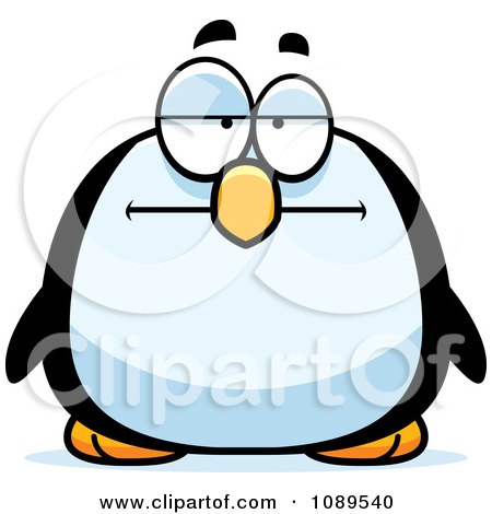 Clipart Chubby Bored Penguin - Royalty Free Vector Illustration by Cory Thoman