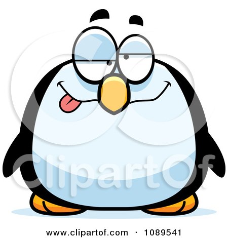 Clipart Chubby Drunk Penguin - Royalty Free Vector Illustration by Cory Thoman