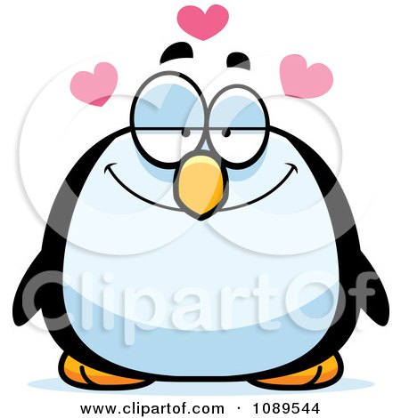 Clipart Chubby Infatuated Penguin - Royalty Free Vector Illustration by Cory Thoman