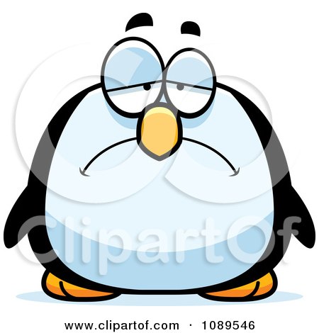 Clipart Chubby Sad Penguin - Royalty Free Vector Illustration by Cory Thoman