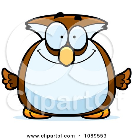 Clipart Chubby Smiling Owl - Royalty Free Vector Illustration by Cory Thoman