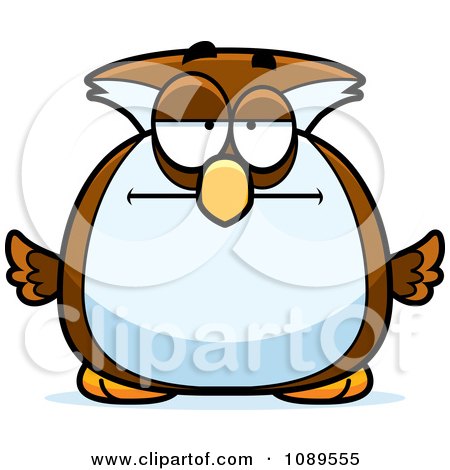 Clipart Chubby Bored Owl - Royalty Free Vector Illustration by Cory Thoman