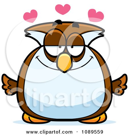 Clipart Chubby Infatuated Owl - Royalty Free Vector Illustration by Cory Thoman