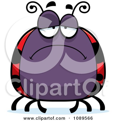 Clipart Chubby Sad Ladybug - Royalty Free Vector Illustration by Cory Thoman