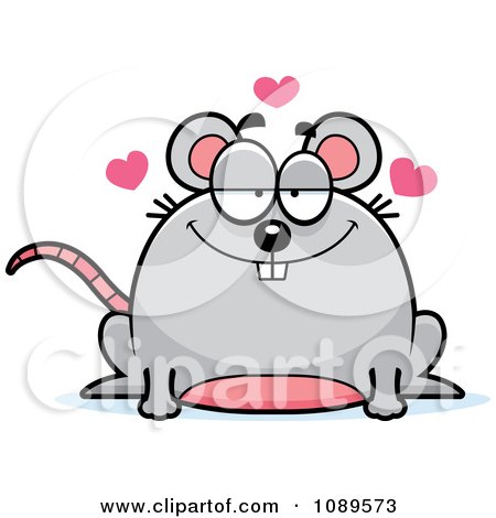 Clipart Chubby Infatuated Mouse - Royalty Free Vector Illustration by Cory Thoman
