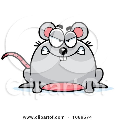 Clipart Chubby Mad Mouse - Royalty Free Vector Illustration by Cory Thoman