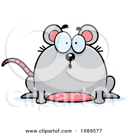 Clipart Chubby Shocked Mouse - Royalty Free Vector Illustration by Cory Thoman