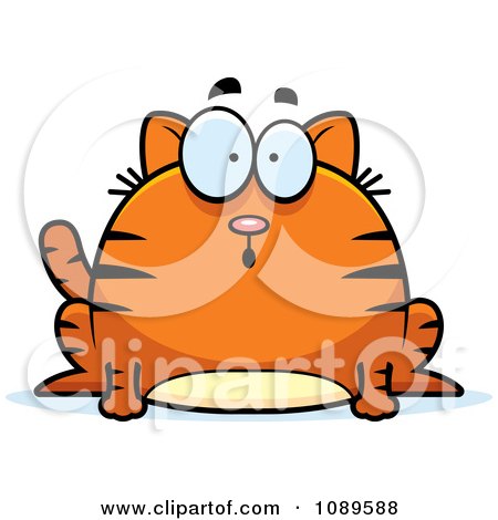 Clipart Chubby Surprised Orange Tabby Cat - Royalty Free Vector Illustration by Cory Thoman