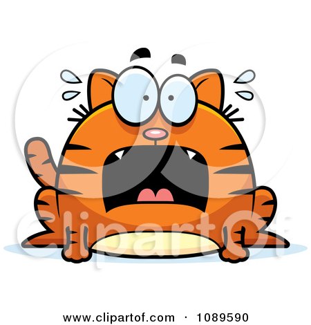 Clipart Chubby Scared Orange Tabby Cat - Royalty Free Vector Illustration by Cory Thoman