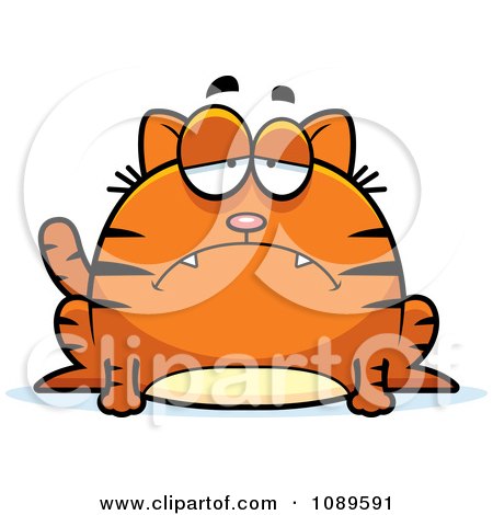 Clipart Chubby Sad Orange Tabby Cat - Royalty Free Vector Illustration by Cory Thoman