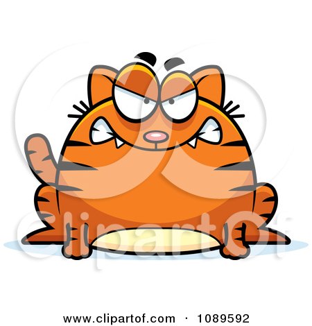 Clipart Chubby Mad Orange Tabby Cat - Royalty Free Vector Illustration by Cory Thoman