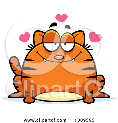 Clipart Chubby Infatuated Orange Tabby Cat - Royalty Free Vector Illustration by Cory Thoman