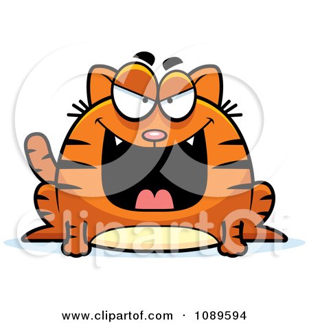Clipart Chubby Evil Orange Tabby Cat - Royalty Free Vector Illustration by Cory Thoman