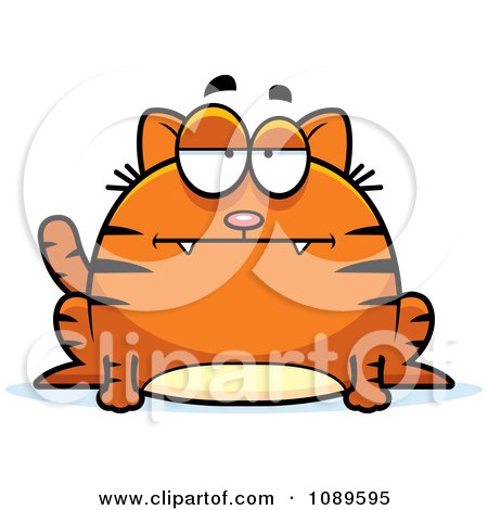 Clipart Chubby Bored Orange Tabby Cat - Royalty Free Vector Illustration by Cory Thoman