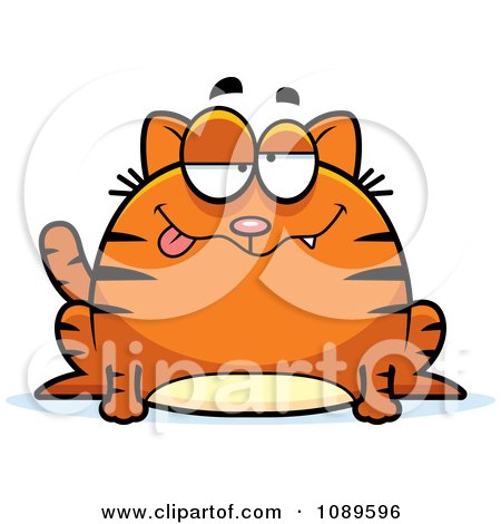 Clipart Chubby Drunk Orange Tabby Cat - Royalty Free Vector Illustration by Cory Thoman