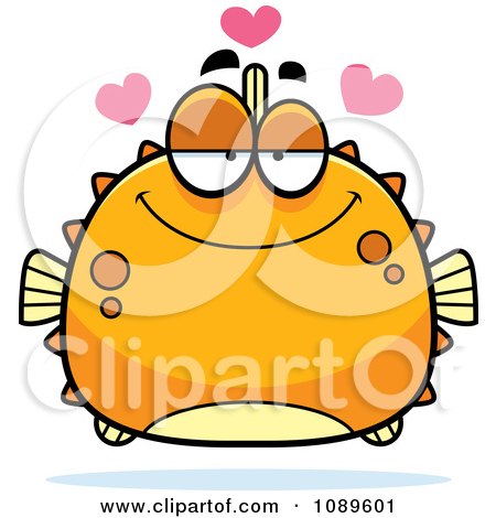 Clipart Chubby Infatuated Orange Blowfish - Royalty Free Vector Illustration by Cory Thoman