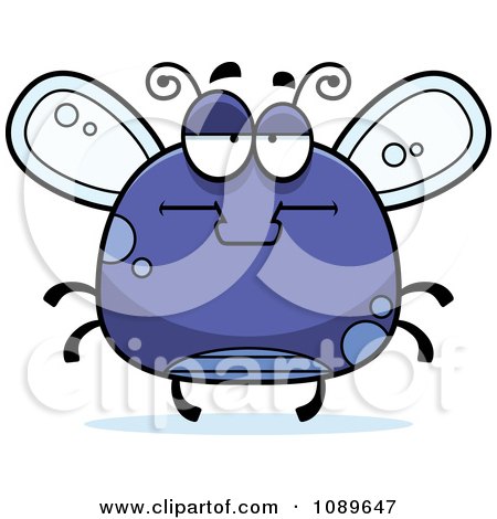 Clipart Chubby Bored Purple Fly - Royalty Free Vector Illustration by Cory Thoman