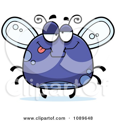 Clipart Chubby Drunk Purple Fly - Royalty Free Vector Illustration by Cory Thoman