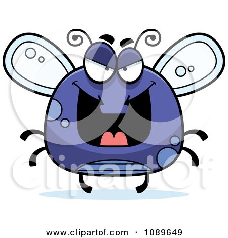 Clipart Chubby Evil Purple Fly - Royalty Free Vector Illustration by Cory Thoman