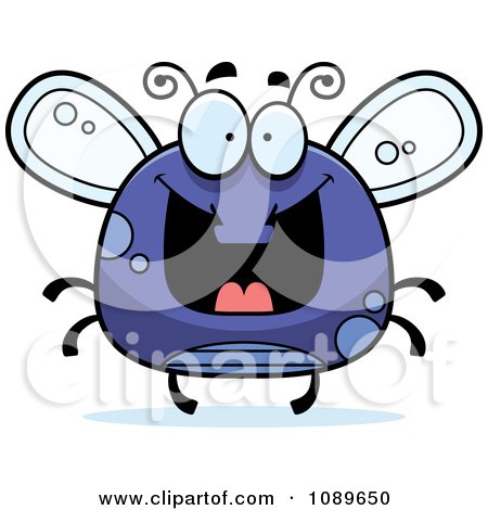 Clipart Chubby Grinning Purple Fly - Royalty Free Vector Illustration by Cory Thoman