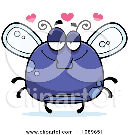 Clipart Chubby Infatuated Purple Fly - Royalty Free Vector Illustration by Cory Thoman