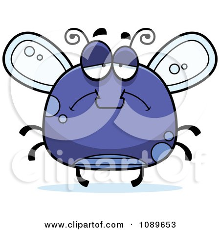 Clipart Chubby Sad Purple Fly - Royalty Free Vector Illustration by Cory Thoman