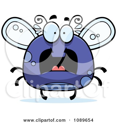 Clipart Chubby Scared Purple Fly - Royalty Free Vector Illustration by Cory Thoman