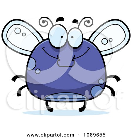 Clipart Chubby Happy Purple Fly - Royalty Free Vector Illustration by Cory Thoman