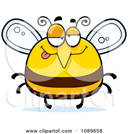 Clipart Pudgy Drunk Bee - Royalty Free Vector Illustration by Cory Thoman