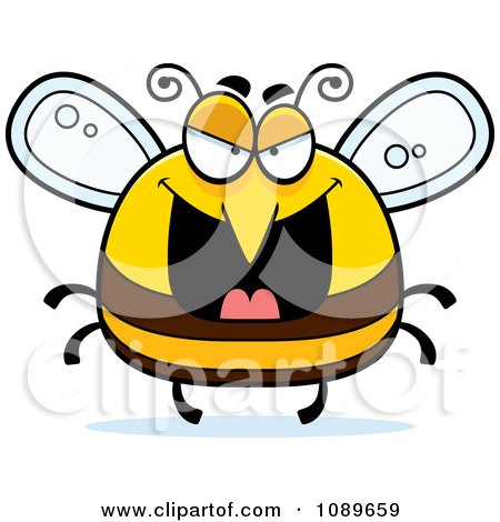 Clipart Pudgy Evil Bee - Royalty Free Vector Illustration by Cory Thoman