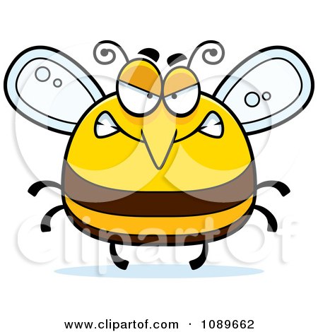 Clipart Pudgy Mad Bee - Royalty Free Vector Illustration by Cory Thoman