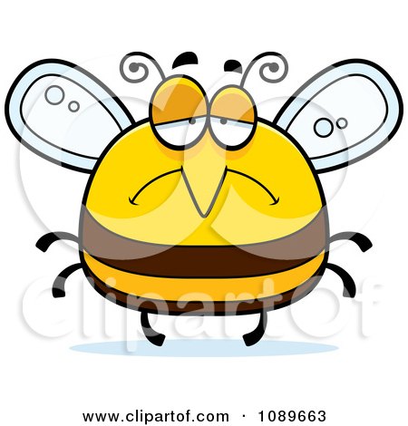 Clipart Pudgy Sad Bee - Royalty Free Vector Illustration by Cory Thoman
