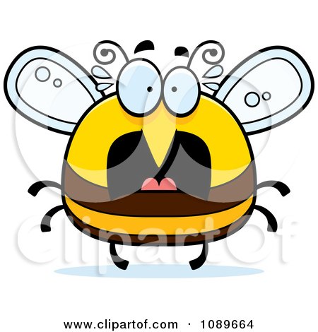 Clipart Pudgy Scared Bee - Royalty Free Vector Illustration by Cory Thoman