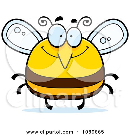 Clipart Pudgy Happy Bee - Royalty Free Vector Illustration by Cory Thoman