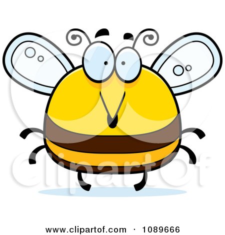 Clipart Pudgy Surprised Bee - Royalty Free Vector Illustration by Cory Thoman
