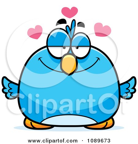 Clipart Pudgy Infatuated Blue Bird - Royalty Free Vector Illustration by Cory Thoman