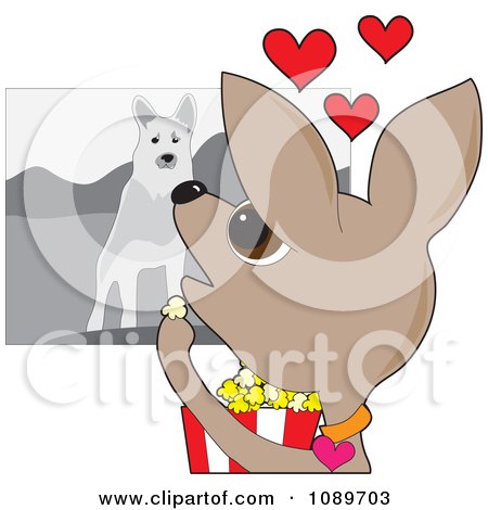 Clipart Chihuahua Dog Watching A Movie - Royalty Free Vector Illustration by Maria Bell