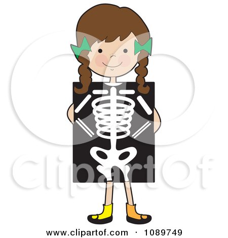 Clipart Girl Standing Behind An Xray - Royalty Free Vector Illustration by Maria Bell