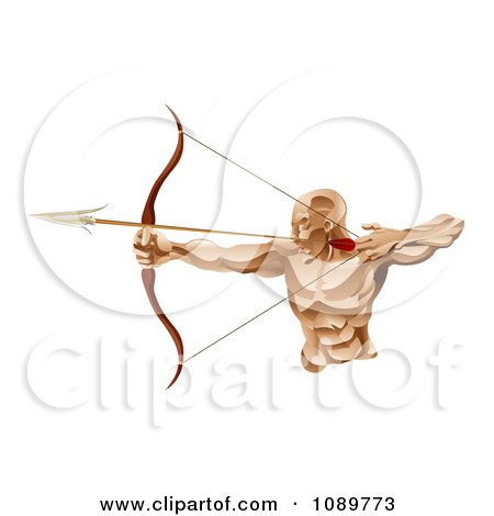 Clipart Strong Archer Aiming An Arrow - Royalty Free Vector Illustration by AtStockIllustration