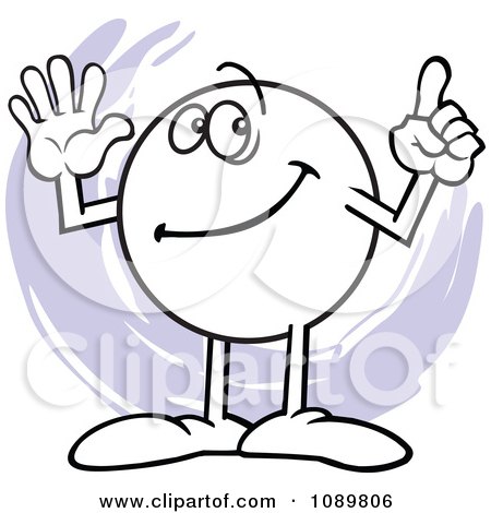 Clipart Moodie Character Counting Number 6 With His Fingers - Royalty Free Vector Illustration by Johnny Sajem