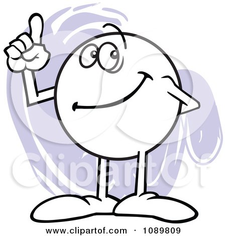 Clipart Moodie Character Counting Number 1 With His Finger - Royalty Free Vector Illustration by Johnny Sajem