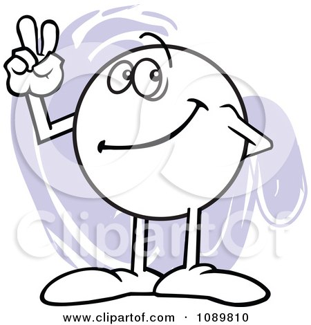 Clipart Moodie Character Counting Number 2 With His Fingers - Royalty Free Vector Illustration by Johnny Sajem