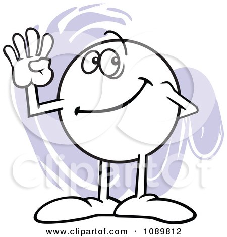 Clipart Moodie Character Counting Number 4 With His Fingers - Royalty Free Vector Illustration by Johnny Sajem