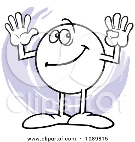 Clipart Moodie Character Counting Number 9 With His Fingers - Royalty Free Vector Illustration by Johnny Sajem