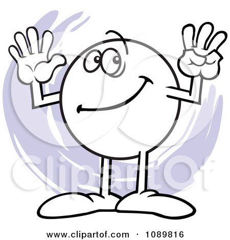Clipart Moodie Character Counting Number 8 With His Fingers - Royalty Free Vector Illustration by Johnny Sajem