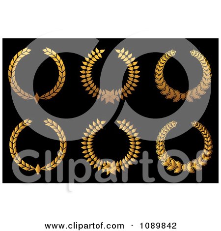 Clipart Gold Laurel Wreaths - Royalty Free Vector Illustration by Vector Tradition SM