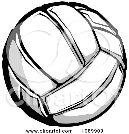 Clipart Grayscale Volleyball - Royalty Free Vector Illustration by Chromaco